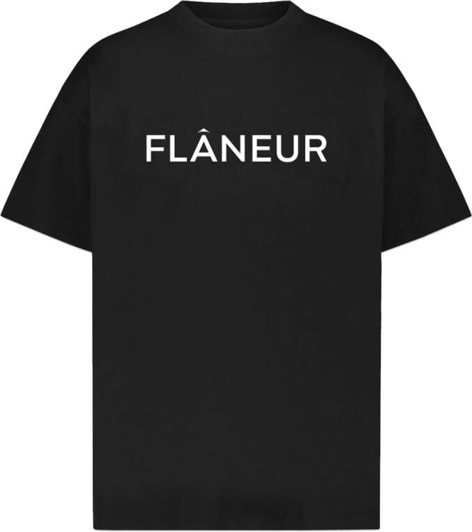 Flaneur Homme Logo Print T-Shirt Black Heren