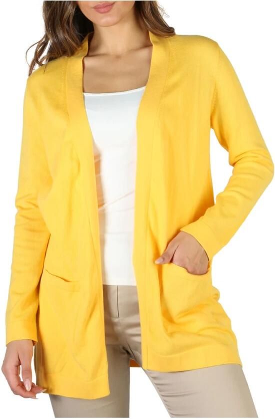 Fontana Milano 1915 Lente Zomer Dames Lange Mouw Katoenen Trui Yellow Dames