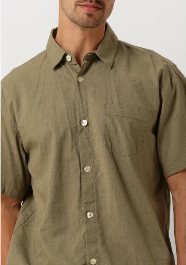 FORÉT Forét Heren Overhemden Serene Linen Ss Shirt Groen - Foto 4