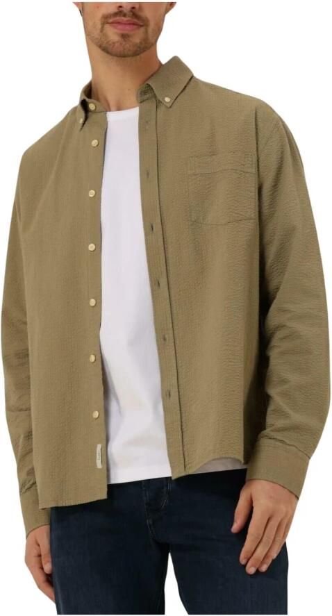 FORÉT Forét Heren Overshirts Bush Seersucker Shirt Olijf - Foto 3