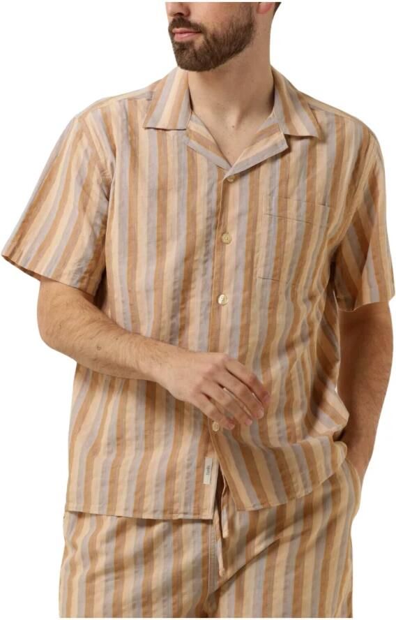 FORÉT Forét Heren Overhemden Otter Seersucker Ss Shirt Bruin - Foto 6