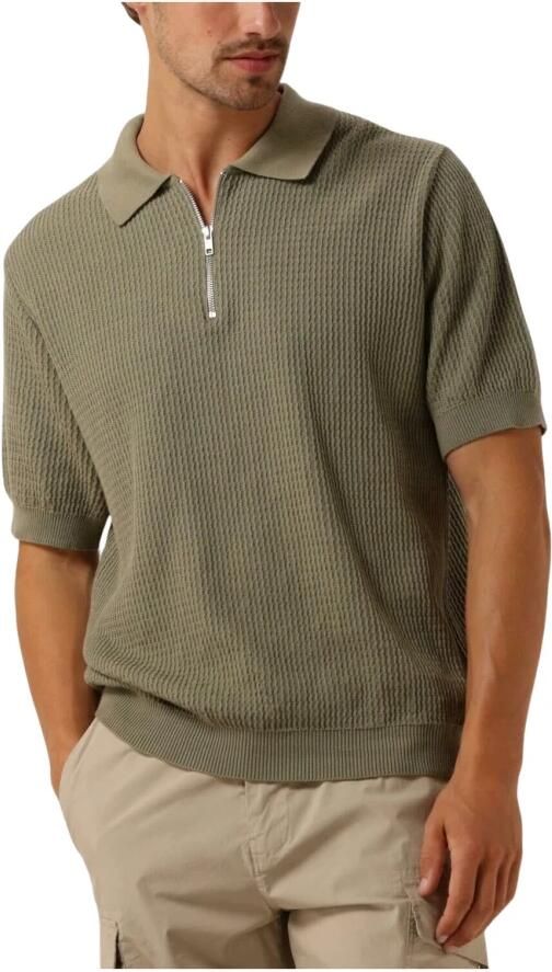 FORÉT Forét Heren Polo's & T-shirts Moment Half Zip Knit Groen - Foto 3