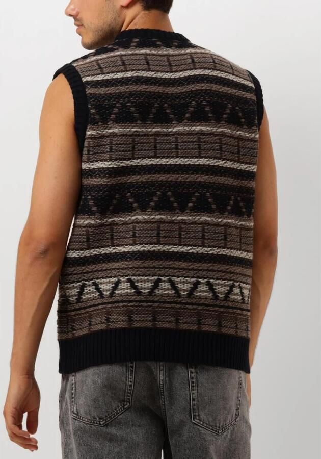 FORÉT Forét Heren Truien & Vesten Cone Jacquard Vest Donkerblauw - Foto 6