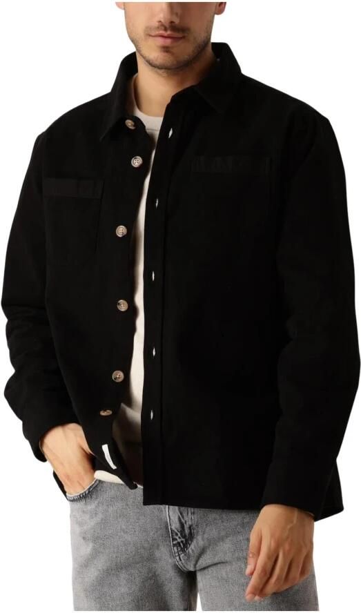 FORÉT Forét Heren Overshirts Fellow Twill Shirt Zwart - Foto 3