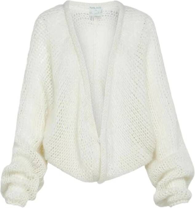 Forte Mohair Cocoon Cardigan White Dames