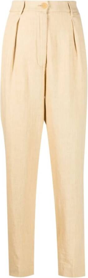 Forte Straight Trousers Beige Dames