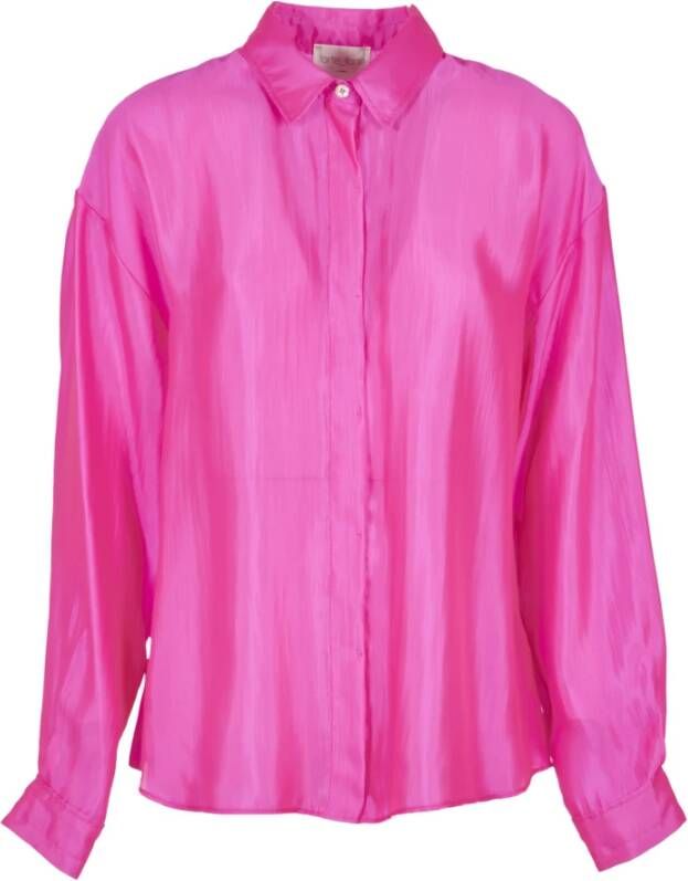 Forte Luxe Habotai Boyfriend Overhemd Roze Dames