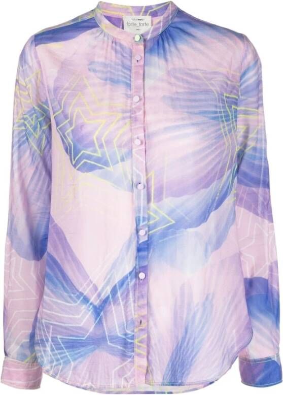Forte Paarse Dream Print Voile Shirt Multicolor Dames