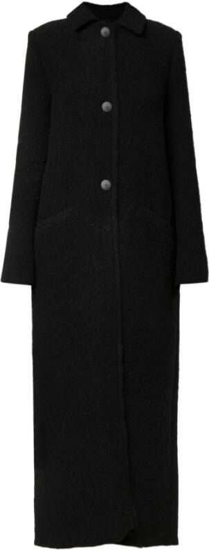 Forte Single-Breasted Coats Zwart Dames
