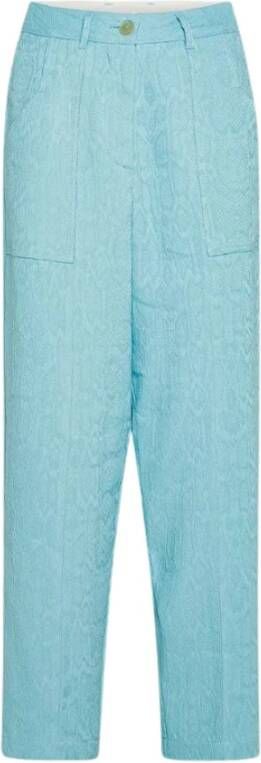 Forte Straight Trousers Blauw Dames