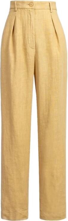 Forte Straight Trousers Geel Dames