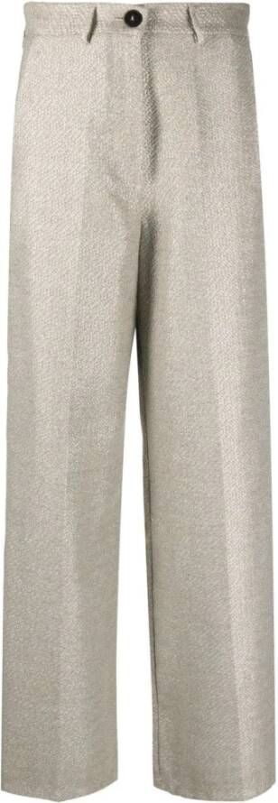 Forte Straight Trousers Grijs Dames