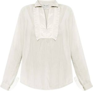 Forte Top with pleated ruffles Beige Dames