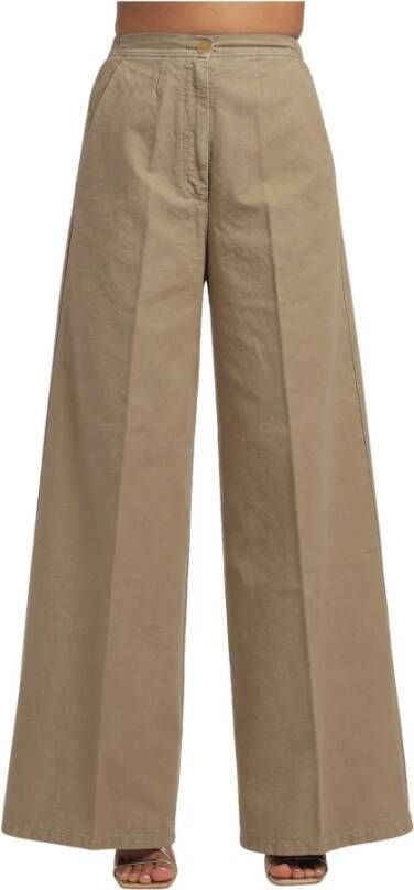 Forte Wide Trousers Bruin Dames
