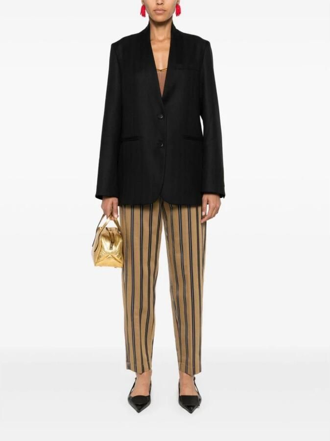 Forte Zwart Herringbone Jas met Schoudervullingen Black Dames - Foto 5
