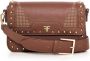 Fracomina Bruine Eco Leren Schoudertas met Studs Bruin Dames - Thumbnail 1