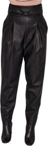 Fracomina Carrot Pants In Eco-leather Zwart Dames