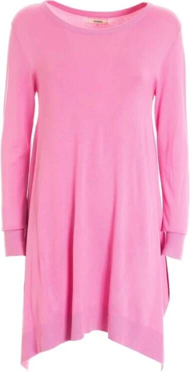 Fracomina Gebreide Mini A-lijn jurk Fr22Wt7004K42101 Roze Dames