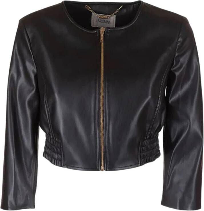 Fracomina Leather Jackets Zwart Dames