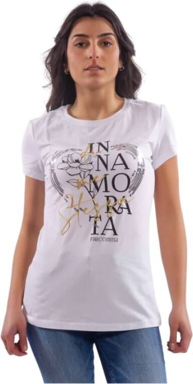 Fracomina T-shirt met -print Fp22St3003J40109 Wit Dames