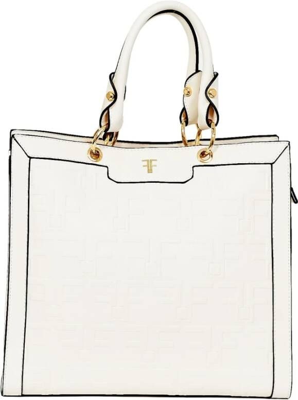 Fracomina Witte Tote Tas met Metalen Details White Dames