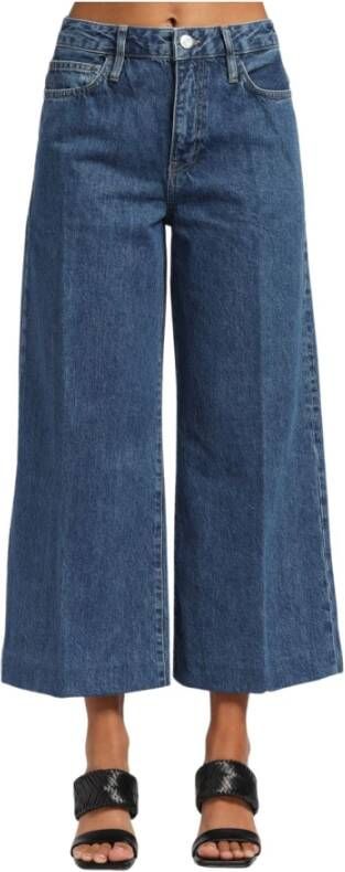 Frame High Life Jeans bijgesneden met achtergrond zonder opslag Blauw Dames