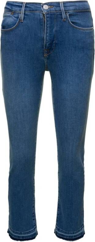 Frame Skinny Jeans Blauwe Straight-Leg Jeans Blue Dames