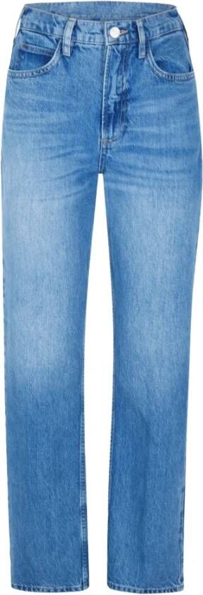 Frame High-Waisted Chesapeake Blue Straight Jeans Blue Dames