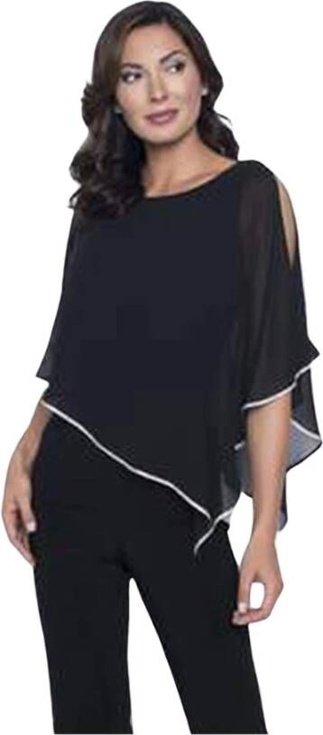 Frank Lyman Eenvoudige Zwarte Chiffon Blouse Black Dames