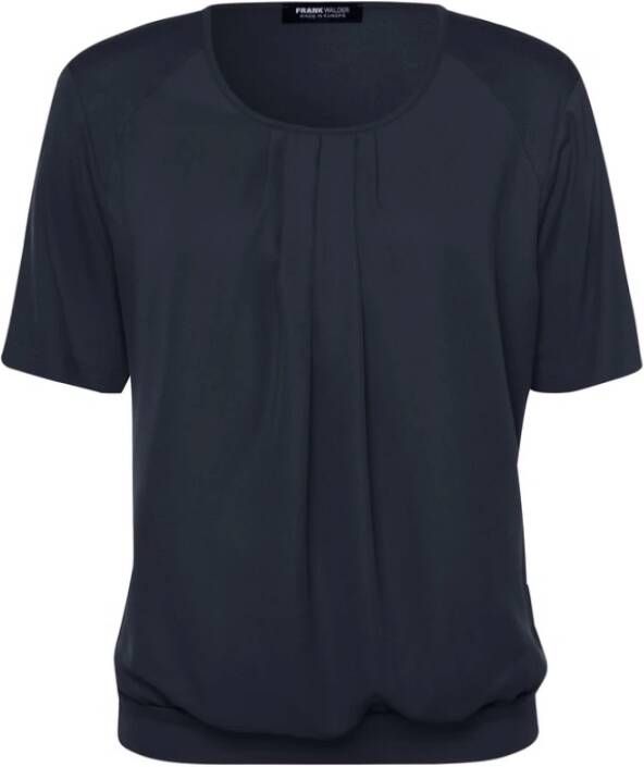 Frank Walder Korte Mouw Top Blue Dames