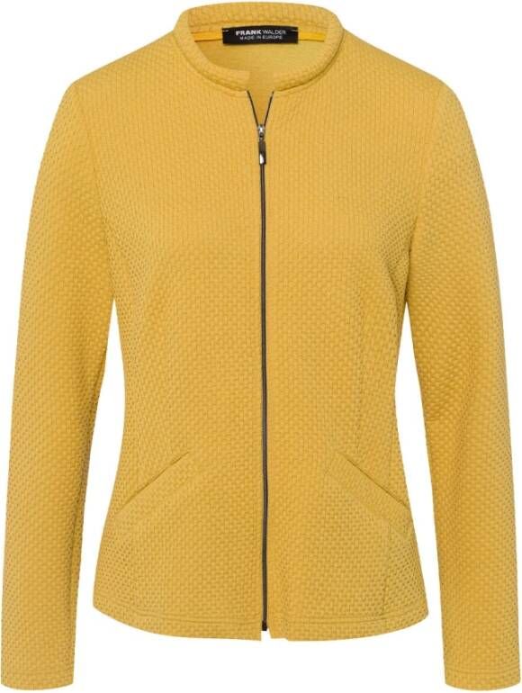 Frank Walder Gestructureerde Jersey Blazer Yellow Dames