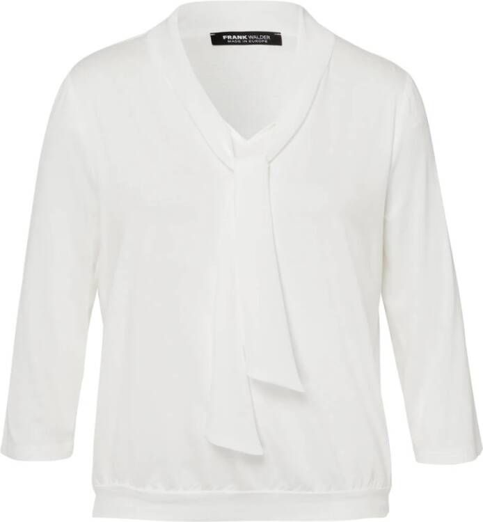 Frank Walder Lange Mouw Top Jersey Shirt White Dames