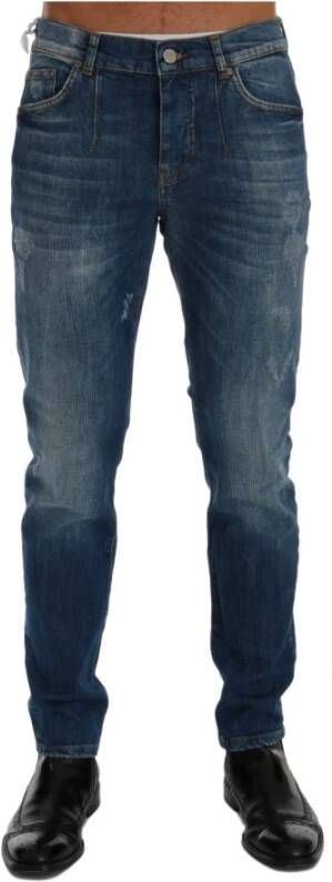 Frankie Morello Blauwe Wash Perth Slim Fit Jeans Blauw Heren
