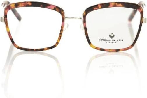 Frankie Morello Vierkante Havana Rode Patroonbril Multicolor Dames