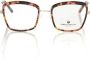 Frankie Morello Vierkante Havana Rode Patroonbril Multicolor Dames - Thumbnail 1