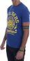 Frankie Morello Stijlvol blauw ruitermotief katoenen T-shirt Blue Heren - Thumbnail 1