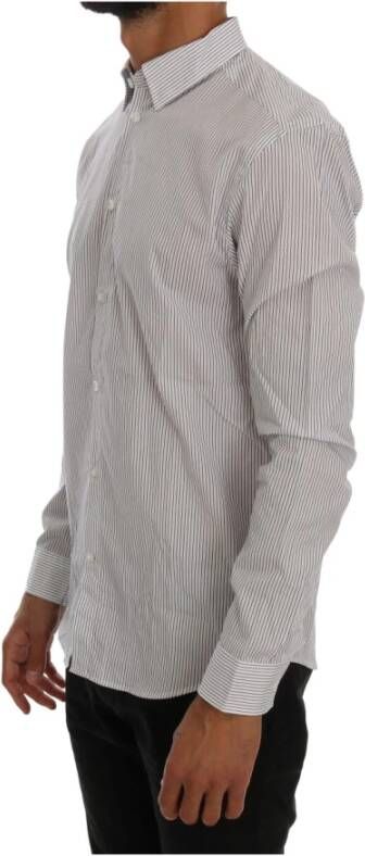 Frankie Morello Gestreepte casual katoenen regulier fit shirt Blauw Heren