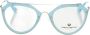 Frankie Morello Lichtblauwe Aviator Brilmonturen met Metalen Stangen Blue Unisex - Thumbnail 1
