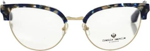 Frankie Morello Clubmaster Blauwe Moeder van Parel Bril Blue Dames