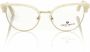 Frankie Morello Witte Metallic Fibre Clubmaster Brilmonturen White Unisex - Thumbnail 1