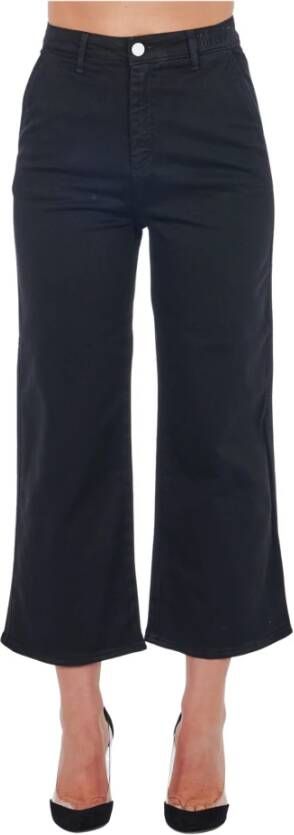Frankie Morello Hoge Taille Cropped Broek met Meerdere Zakken Black Dames