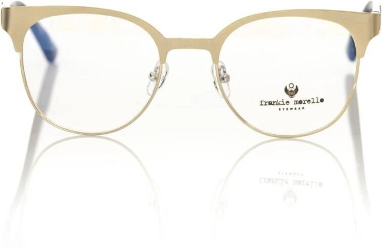 Frankie Morello Klassieke Leren Schoudertas met Elegant Goudkleurig Hardware Yellow Dames