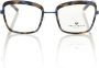 Frankie Morello Blauwe metallic vezel vierkante brilmonturen Blue Unisex - Thumbnail 1