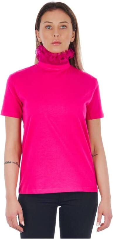 Frankie Morello Pink Cotton Tops T-Shirt Roze Dames