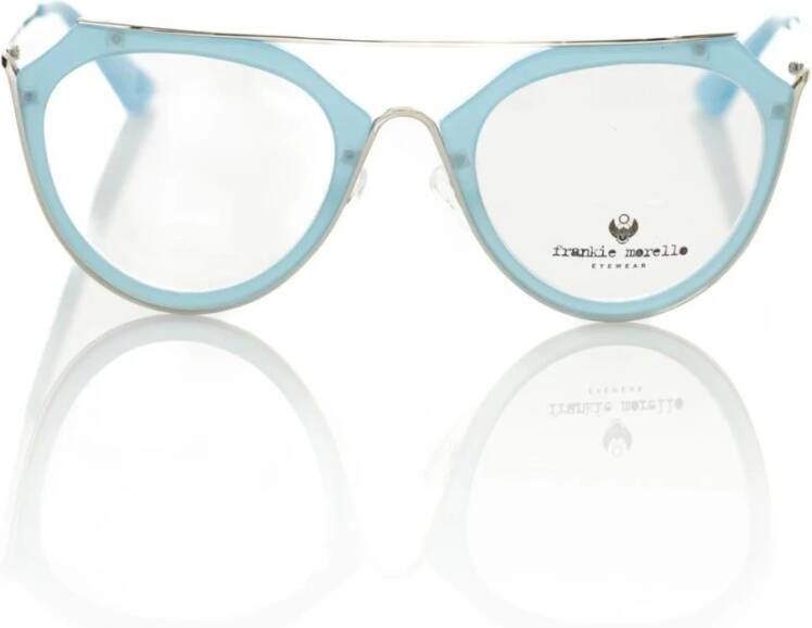 Frankie Morello Stijlvolle leren riem met goudkleurige gesp Blauw Dames