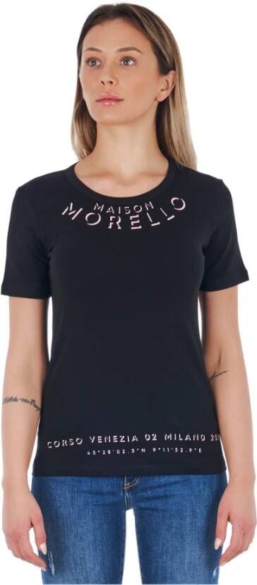 Frankie Morello T-Shirts Black Dames