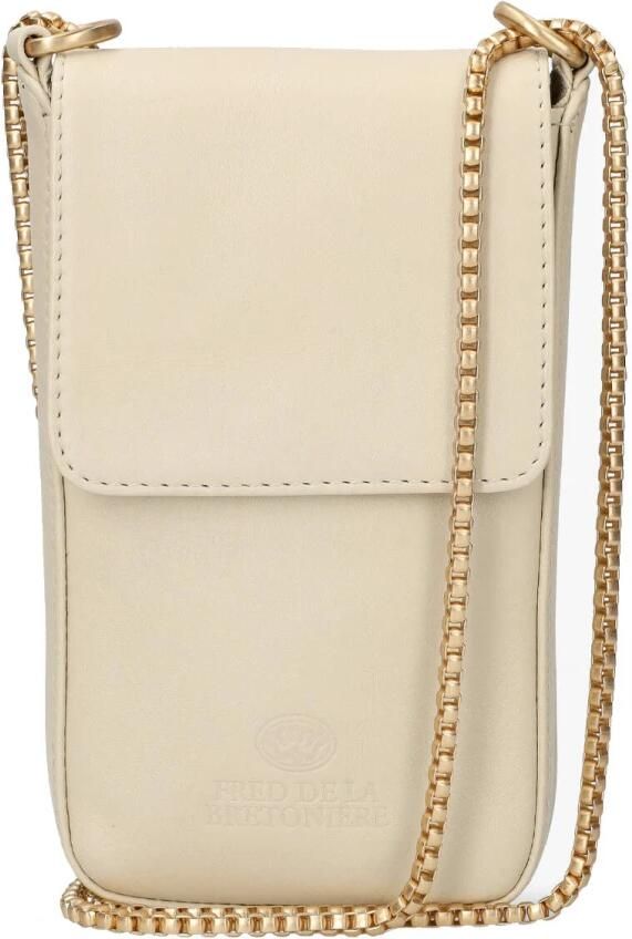 Fred de la Bretoniere Leren Telefoon Tas Julott Stijl Beige Dames