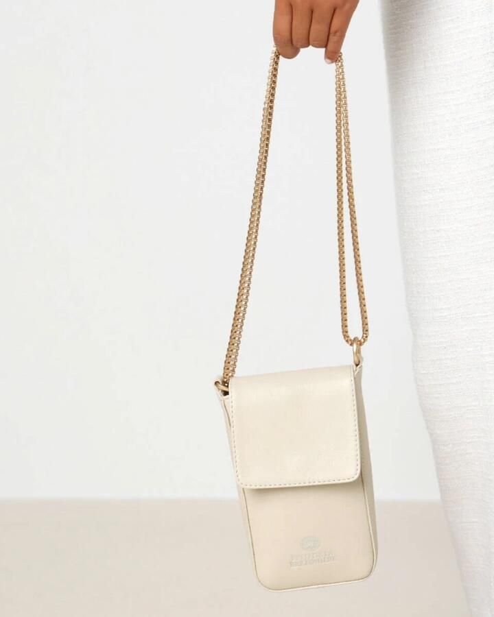 Fred de la Bretoniere Leren Telefoon Tas Julott Stijl Beige Dames - Foto 3