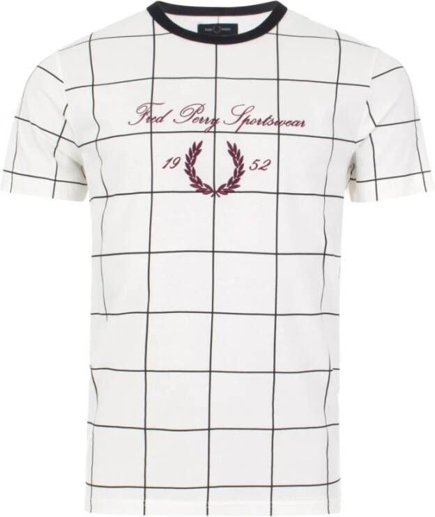 Fred Perry Archief geborduurd t-shirt Wit Heren
