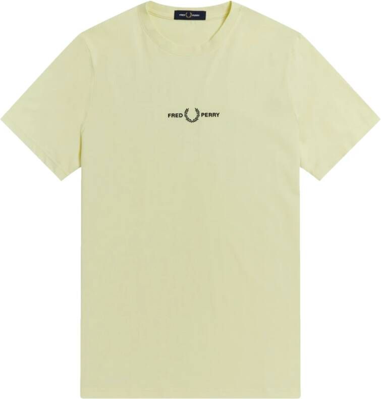 Fred Perry Authentiek Klein Geborduurd Logo T-Shirt Yellow Heren